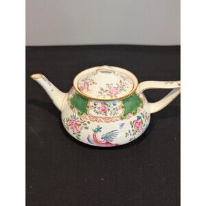 Minton Cockatrice Green Teapot w/ Lid Birks Backstamp Vintage English Bone China